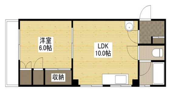 角南春日フォートレス(1LDK/3階)の間取り写真