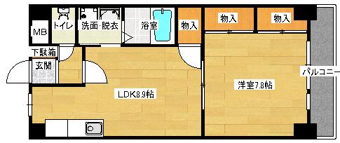 KSビル・ド(1LDK/4階)の間取り写真