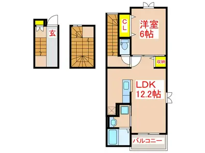 ブライト 光(1LDK/3階)の間取り写真