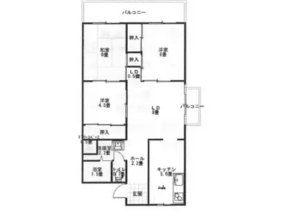 第2コーポ谷浦(3LDK/1階)の間取り写真