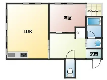 エンシン北大阪(1LDK/5階)の間取り写真