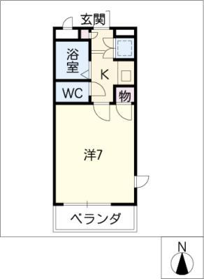ポジティヴ(1K/2階)の間取り写真