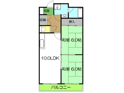 レジデンス・ニチュー(2LDK/2階)の間取り写真