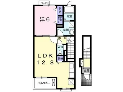 クレールA(1LDK/2階)の間取り写真