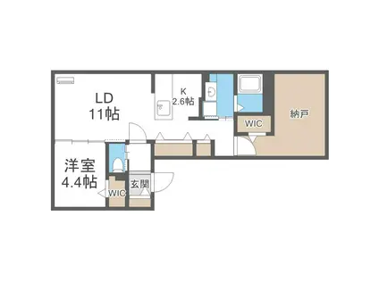 インフィニティ東札幌(2LDK/1階)の間取り写真