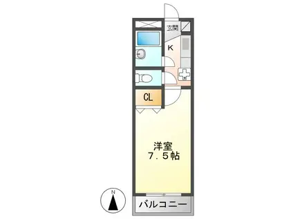 大野ハイツ(1K/2階)の間取り写真
