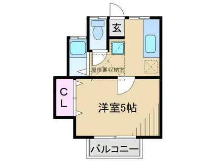 サンロイヤル元住吉(1K/2階)の間取り写真