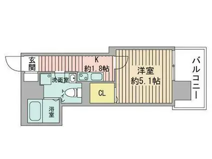 レジディア南1条(1K/12階)の間取り写真