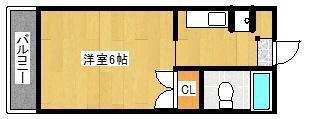 プレアール南小倉(1K/2階)の間取り写真