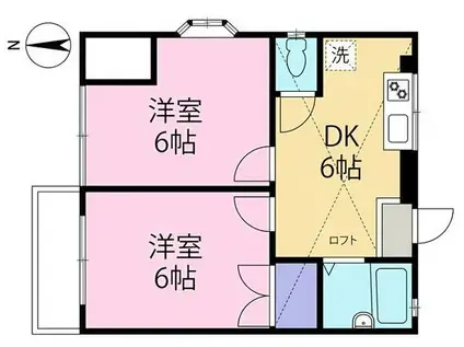 スターダスト向ヶ丘B棟(1K/1階)の間取り写真