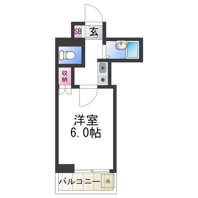 クリアサカイIII(1K/2階)の間取り写真