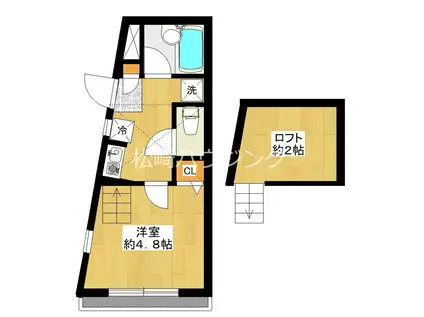コンフォート新井(1K/2階)の間取り写真