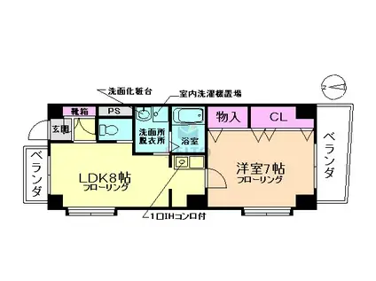 アヴィタション曽根(1DK/3階)の間取り写真
