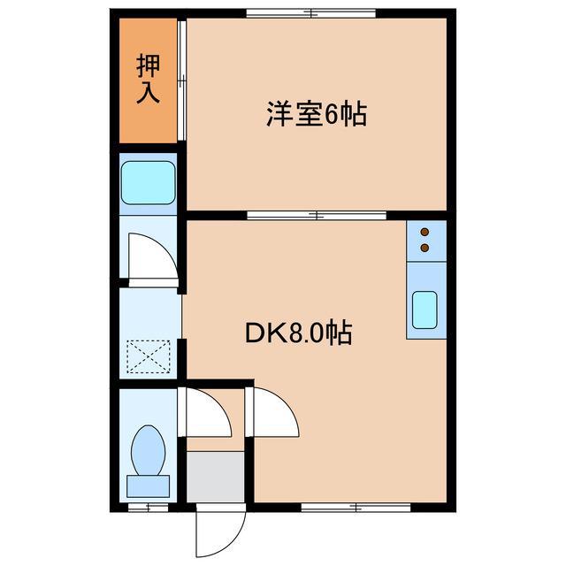 パレーシャルハッピー5(1DK/2階)の間取り写真