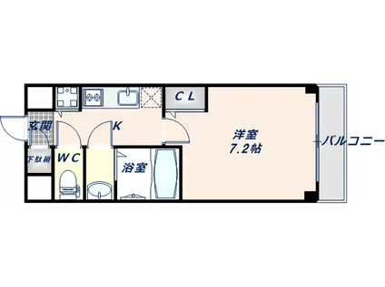 サムティ大阪GRAND イーストI(1K/2階)の間取り写真