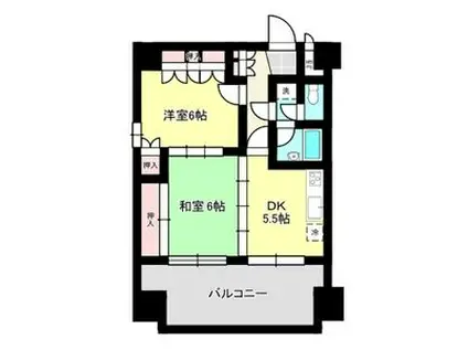 朝日プラザ木町通(2DK/7階)の間取り写真