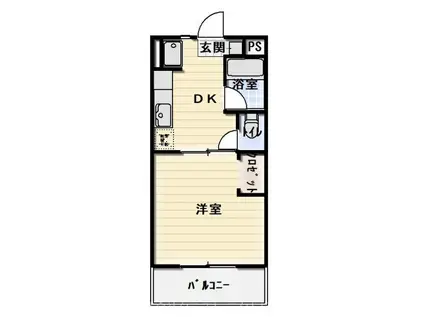 マノワール(1DK/2階)の間取り写真