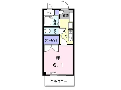 アメニティ名駅(1K/1階)の間取り写真