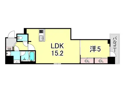 PARK LANE KUJO(1LDK/10階)の間取り写真