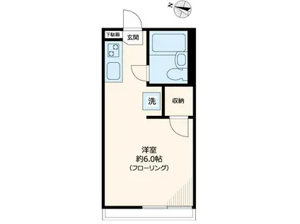 メゾン千駄木(ワンルーム/2階)の間取り写真