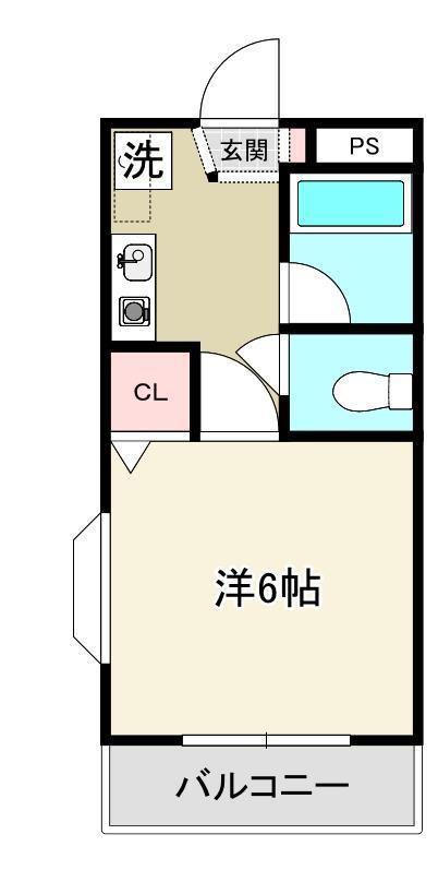 レジデンス徳島(1K/1階)の間取り写真
