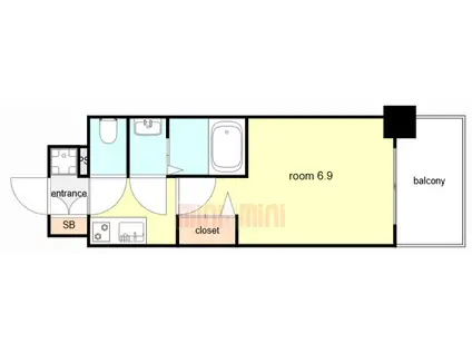 フォーリアライズ尼崎エラン(1K/3階)の間取り写真