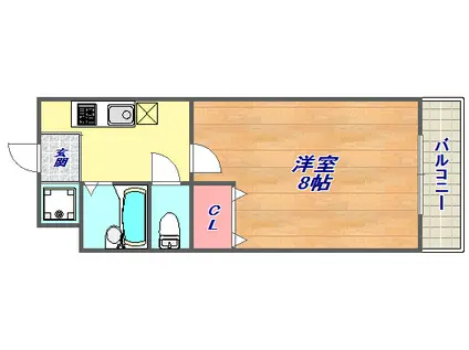 メゾン神和(1K/2階)の間取り写真