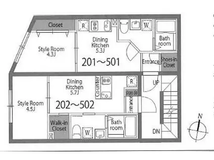 セレス八広(1DK/4階)の間取り写真