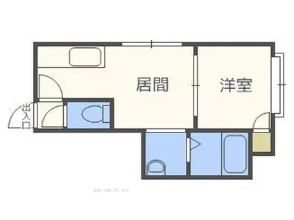 ブロードハイツI(1DK/3階)の間取り写真