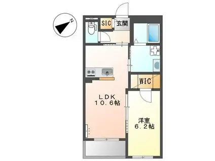 N S ARK(1LDK/3階)の間取り写真