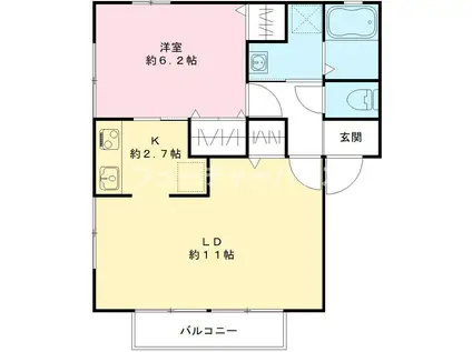 メゾン510 C棟(1LDK/2階)の間取り写真