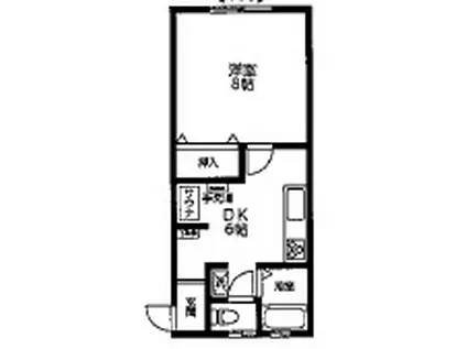 キングスベリーA(1DK/1階)の間取り写真