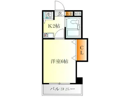 フローリッシュ東白楽(1K/5階)の間取り写真