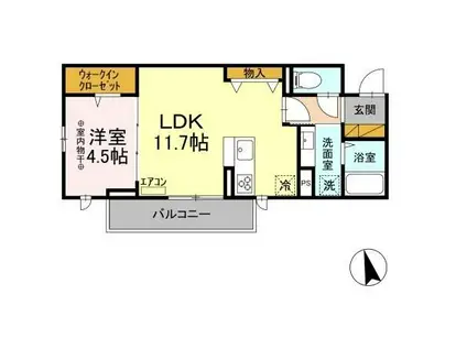 TORISIA YH(1LDK/2階)の間取り写真