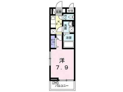 ガーデンテラス和光II(1K/3階)の間取り写真