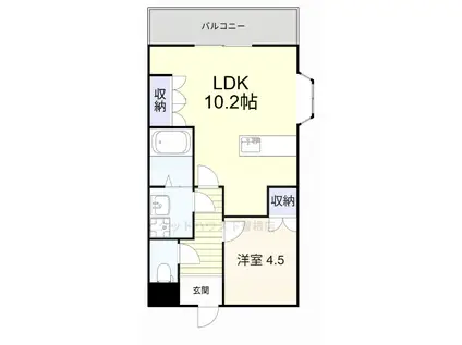 グリーン・キャッスル(1LDK/2階)の間取り写真