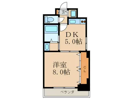 プルミエール江坂(1DK/3階)の間取り写真