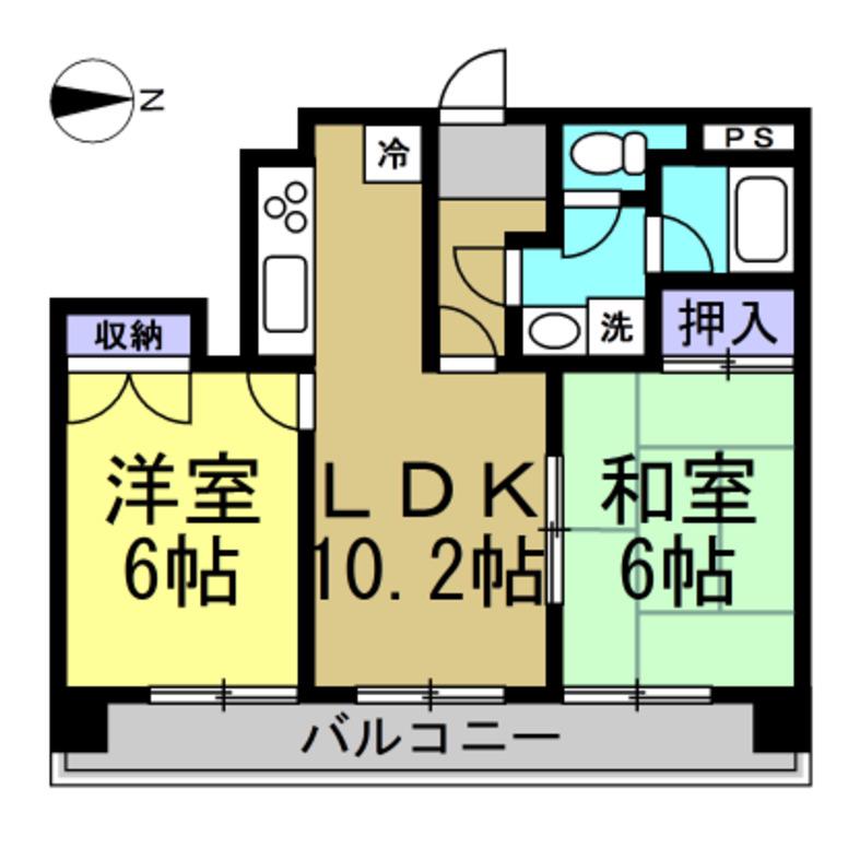 サン・ファミール北浦(2LDK/7階)の間取り写真