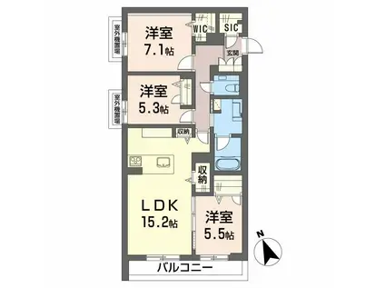ヴェルデ小田井(3LDK/3階)の間取り写真