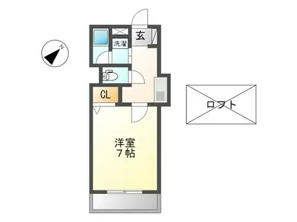 ビクトリアハウス(1K/1階)の間取り写真