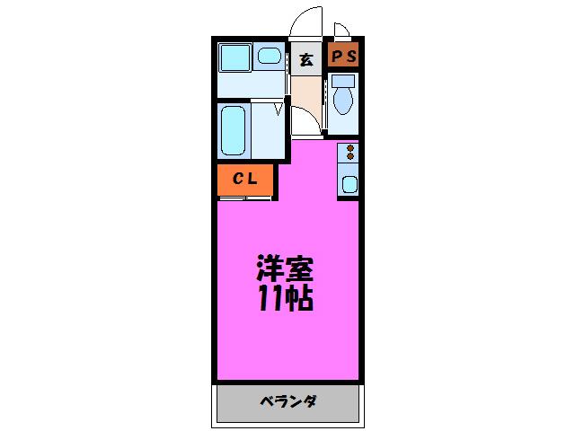 グランメゾン21(ワンルーム/2階)の間取り写真