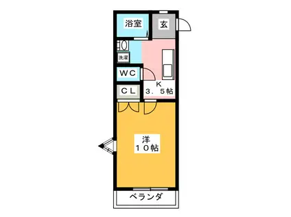 シャトル・ピア(1K/3階)の間取り写真