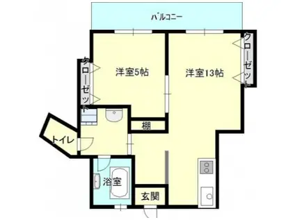 平和ビル(1LDK/9階)の間取り写真