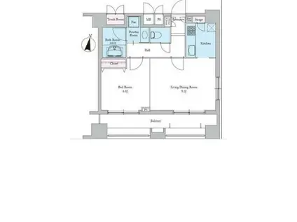 レジディア文京音羽II(1LDK/7階)の間取り写真