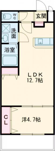 TKアンバーコート浜寺III(1LDK/1階)の間取り写真