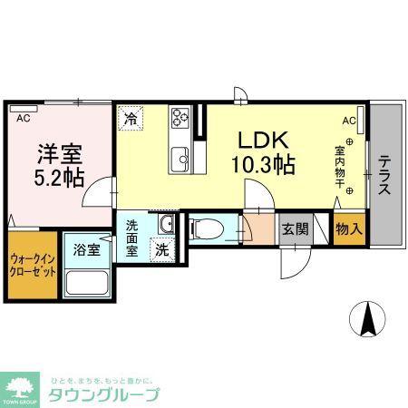 パストラーレ(1LDK/1階)の間取り写真