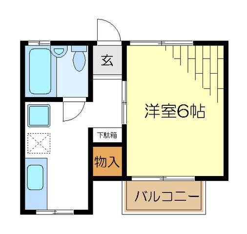 カンナハイツ羽沢(1K/1階)の間取り写真