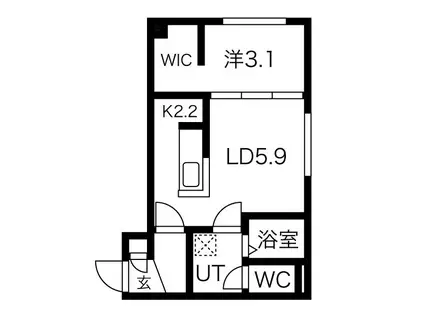 MODERNO N3(1LDK/3階)の間取り写真