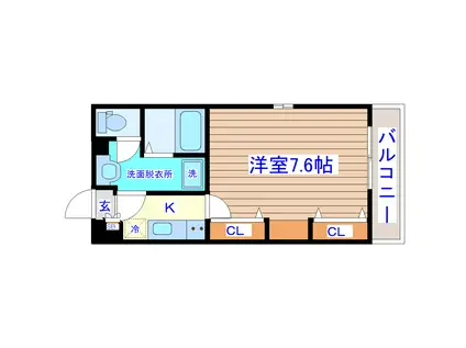 ブランフリーゼ(1K/1階)の間取り写真