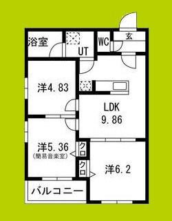 エス.フィールド奏(3LDK/3階)の間取り写真